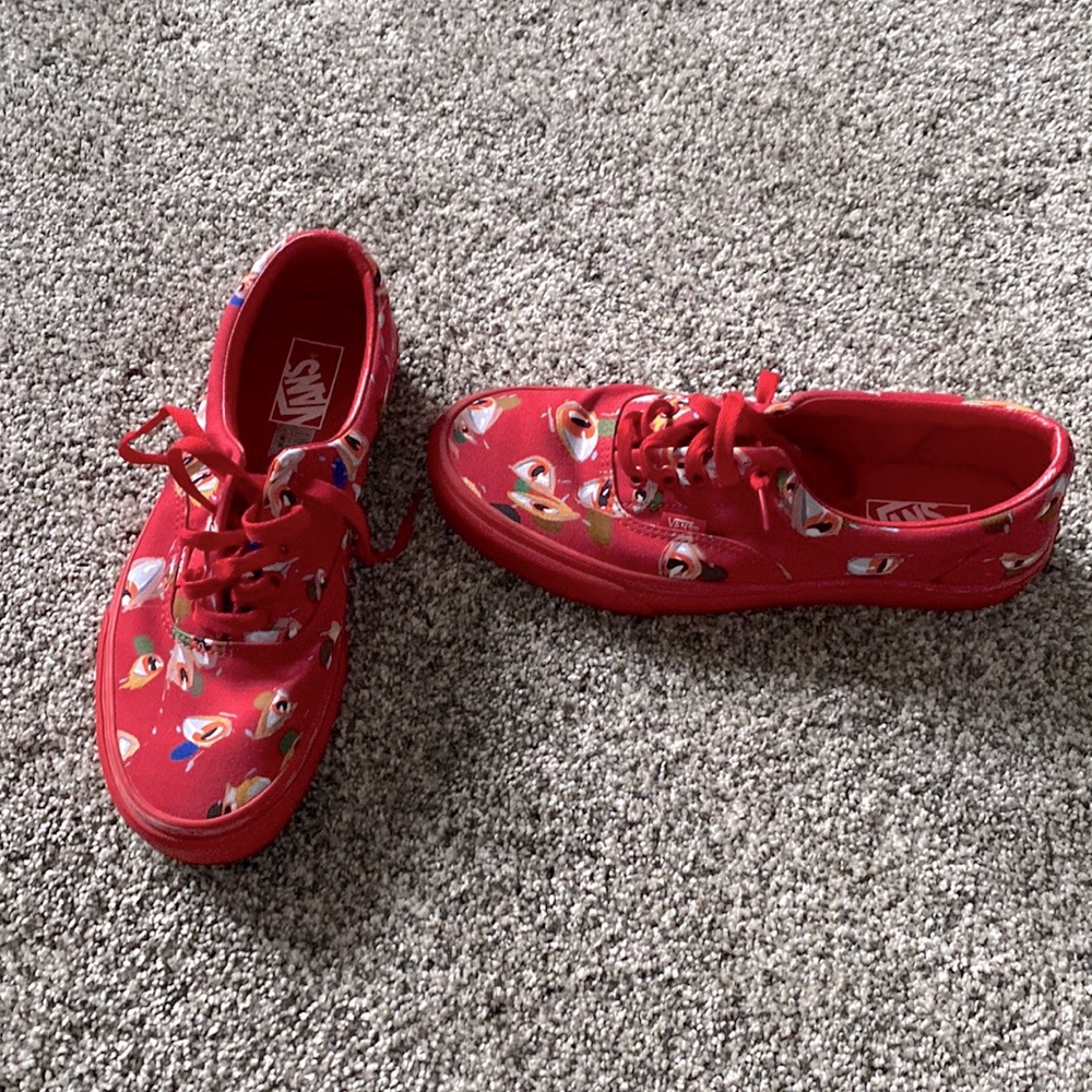 Used limited Red Vans wt. Eyeball Artistry